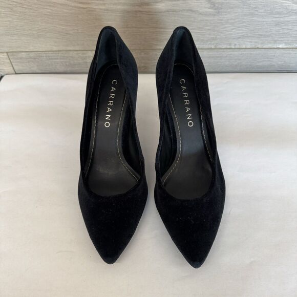 Carrano Rafaella Black Velvet Pointed Toe Classic Heels Pumps Women 8 Brazil - Picture 6 of 14